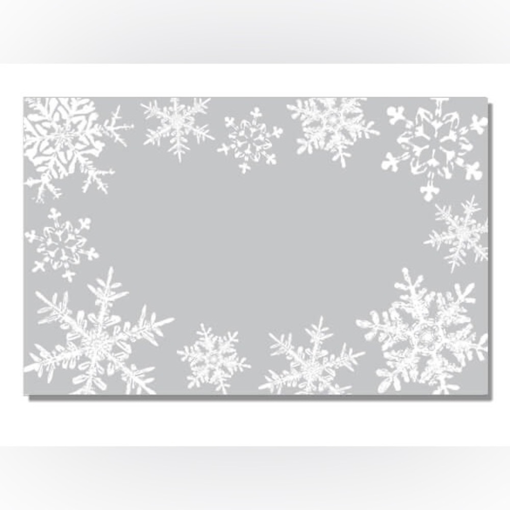 Silver Snowflakes Enclosure Card 3.5x2.25" Pack of 50